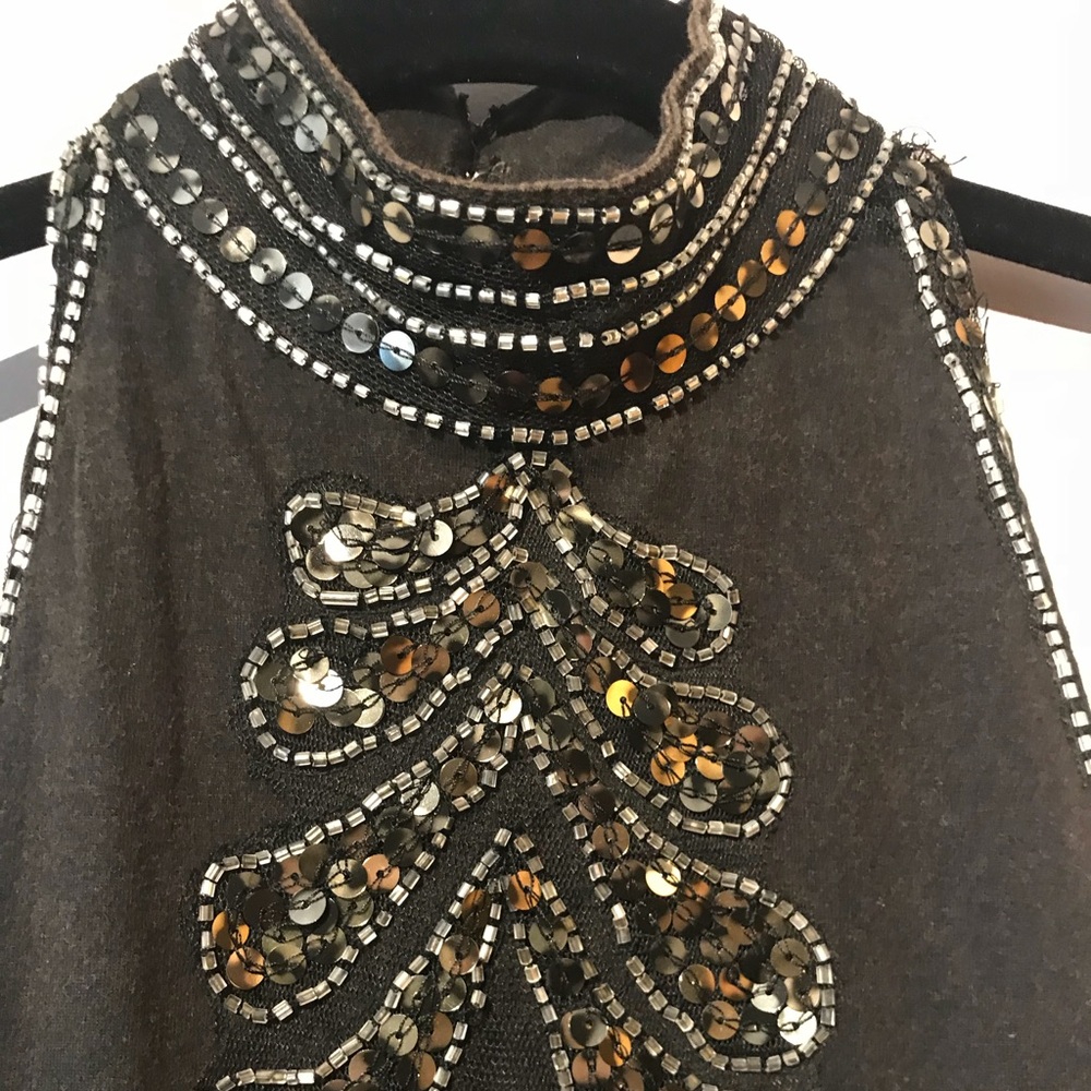 Black, beaded, sequin Urban Outfitters tank - Picture 4 of 5
